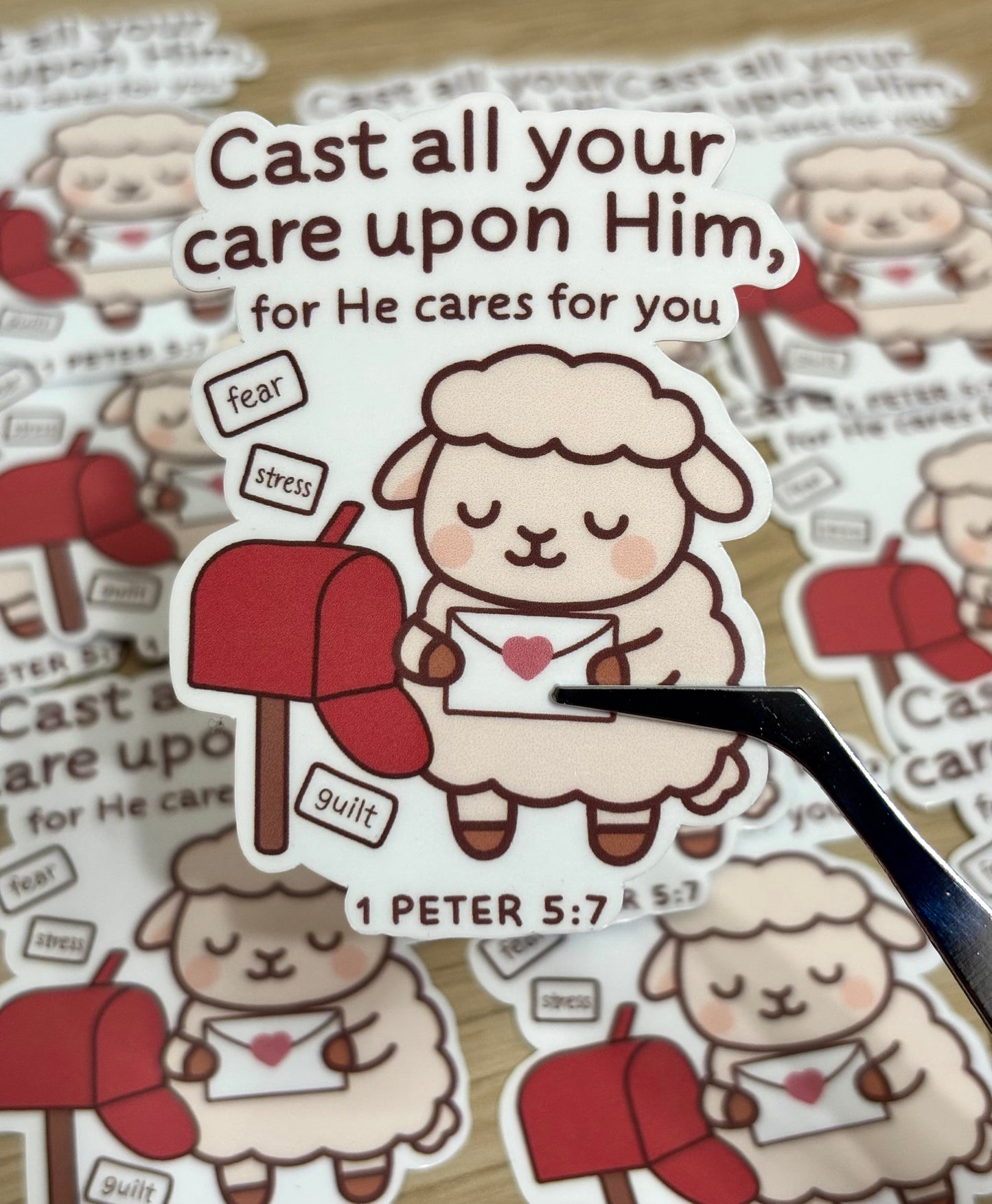 Cast all your care upon Him sticker