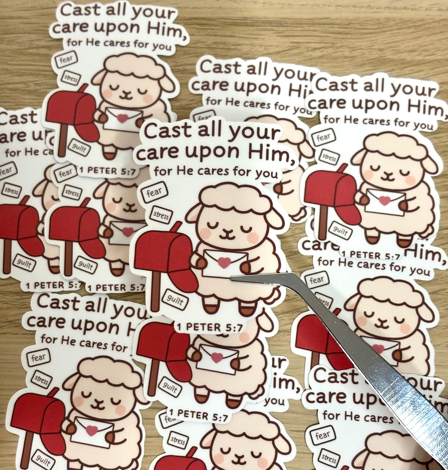 Cast all your care upon Him sticker