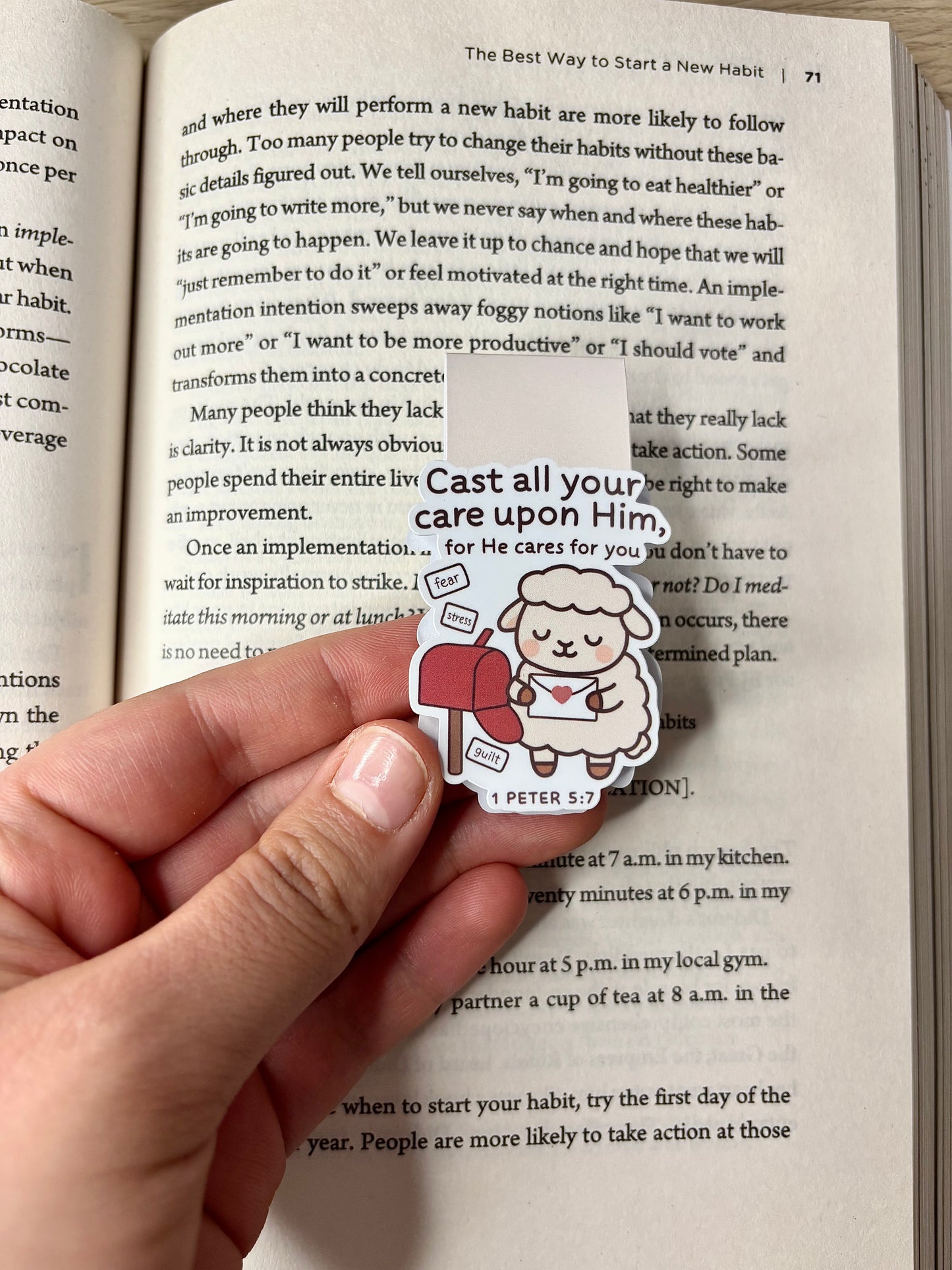 *Oopsie Version* Cast all your care upon Him magnetic bookmark